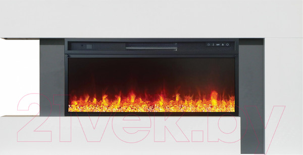 Изображение товара Каминокомплект Смолком Malibu V42 Vision 42 LED (бьянко белый/серый графит)