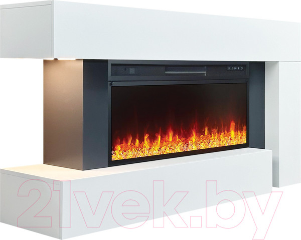 Изображение товара Каминокомплект Смолком Malibu V42 Vision 42 LED (бьянко белый/серый графит)