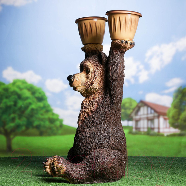 Изображение товара Фигурка для сада Хорошие сувениры Медведь большой с кашпо / 1302020