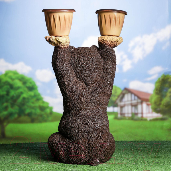 Изображение товара Фигурка для сада Хорошие сувениры Медведь большой с кашпо / 1302020