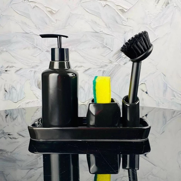 Изображение товара Дозатор моющего средства с подставкой для губки Lenardi 146-032