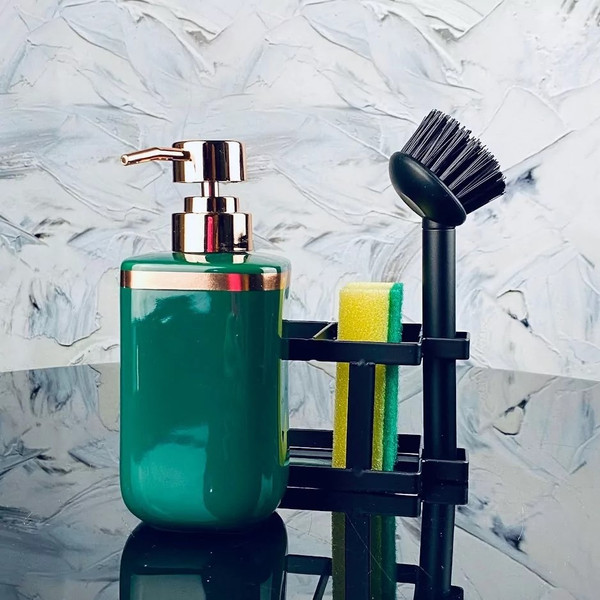 Изображение товара Дозатор моющего средства с подставкой для губки Lenardi 146-020