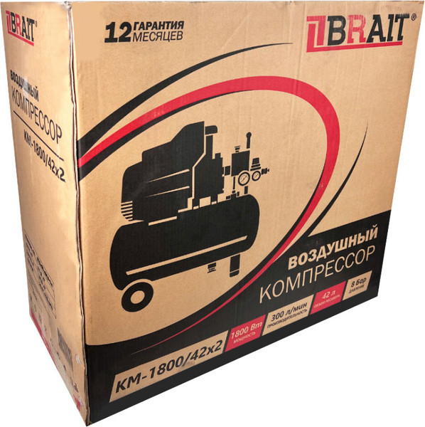 Изображение товара Воздушный компрессор Brait KM-1800/42Х2