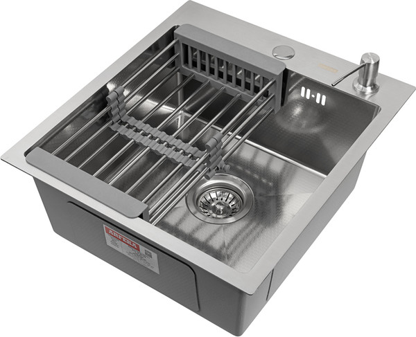 Изображение товара Мойка кухонная Arfeka Eco AR 45x50 + CL AR + DS AR (Satin Decor, с дозатором и коландером)