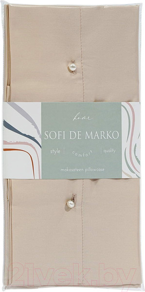 Изображение товара Наволочка Sofi de Marko Premium Mako 50x70 / Нав-Пм-кр-50x70 (кремовый)