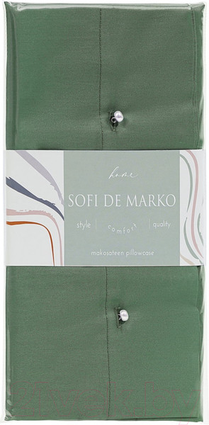Изображение товара Наволочка Sofi de Marko Premium Mako 50x70 / Нав-Пм-50x70бт.зел (темно-зеленый)