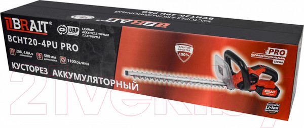 Изображение товара Кусторез аккумуляторный Brait BCHT20-4PU PRO