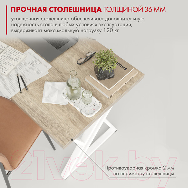 Изображение товара Письменный стол Domus Гранд / 12.016.403.06 (вяз светлый/металл белый)