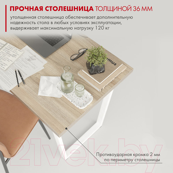 Изображение товара Письменный стол Domus СП013 / 12.013.403.06 (вяз светлый/металл белый)