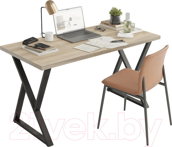 Изображение товара Письменный стол Domus СП014 / 12.014.403.07 (вяз светлый/металл черный)