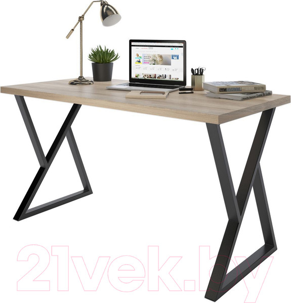 Изображение товара Письменный стол Domus СП014 / 12.014.403.07 (вяз светлый/металл черный)