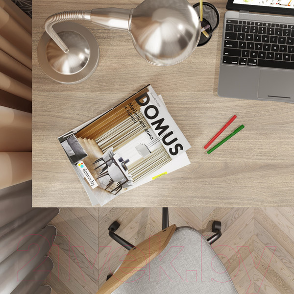 Изображение товара Письменный стол Domus СП014 / 12.014.403.07 (вяз светлый/металл черный)