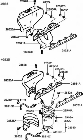 Изображение товара Прокладка двигателя Hyundai/KIA 2852133020