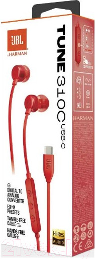 Изображение товара Наушники JBL Tune 310C / T310CRED (красный)