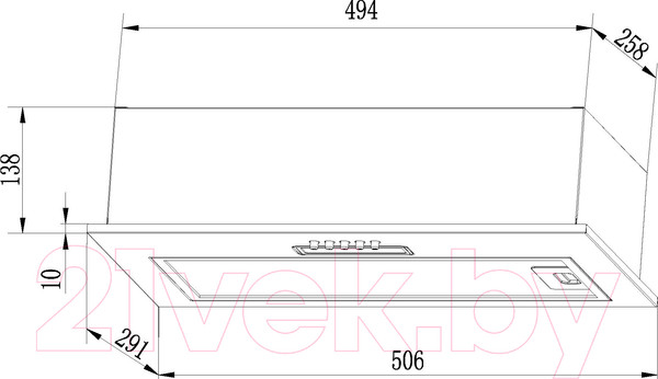 Изображение товара Вытяжка скрытая Lex GS Bloc Light 60 / CHTI000329 (белый)