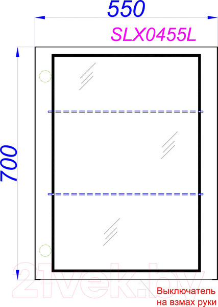 Изображение товара Шкаф с зеркалом для ванной Aqwella Simplex / SLX0455L