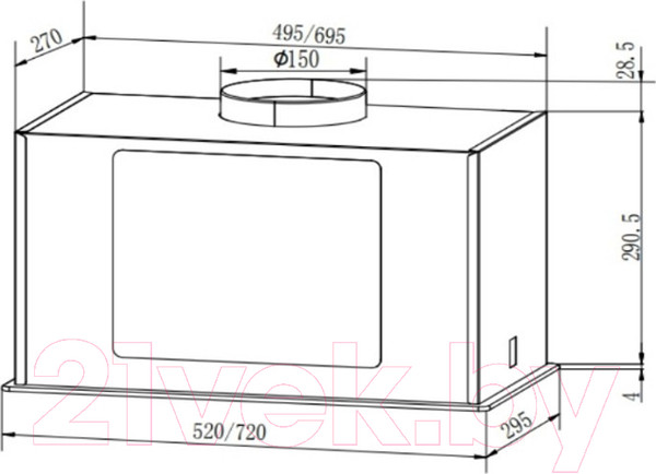 Изображение товара Вытяжка скрытая Faber Aria BK 72 (305.0702.958)