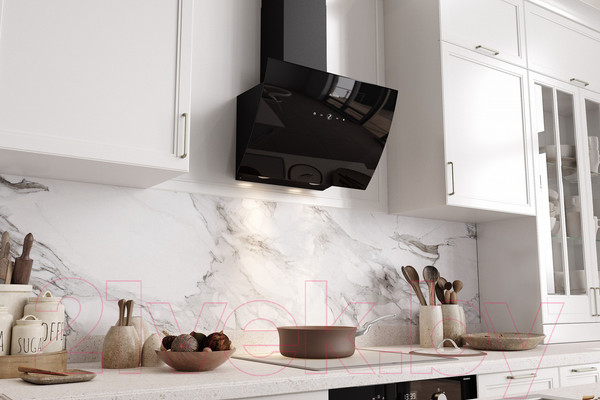 Изображение товара Вытяжка наклонная Elikor Wave 50 BK / 243077