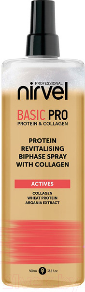 Изображение товара Спрей для волос Nirvel Basic Pro Восстанавливающий с протеином и коллагеном Двухфазный (500мл)
