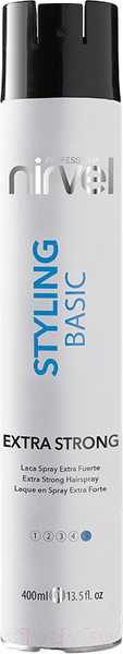 Изображение товара Лак для укладки волос Nirvel Basic Extra Strong экстрасильной фиксации (400мл)