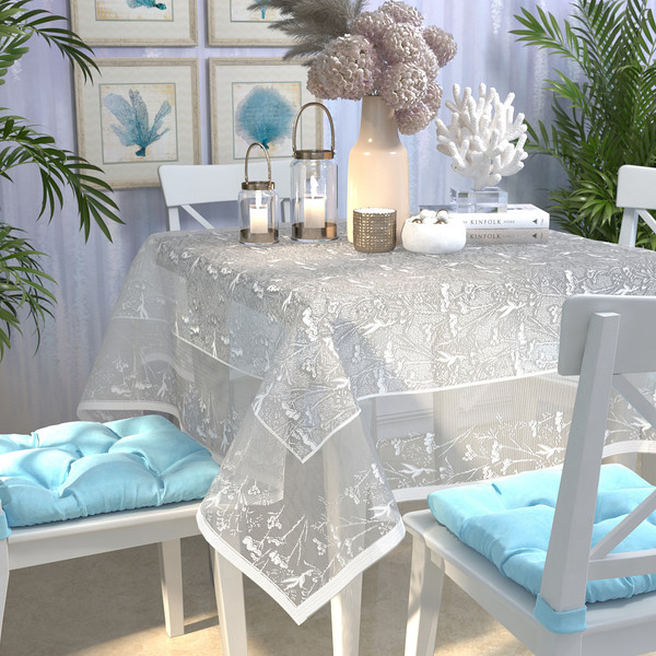 Изображение товара Скатерть Лента К439МС 160x160 (белый)