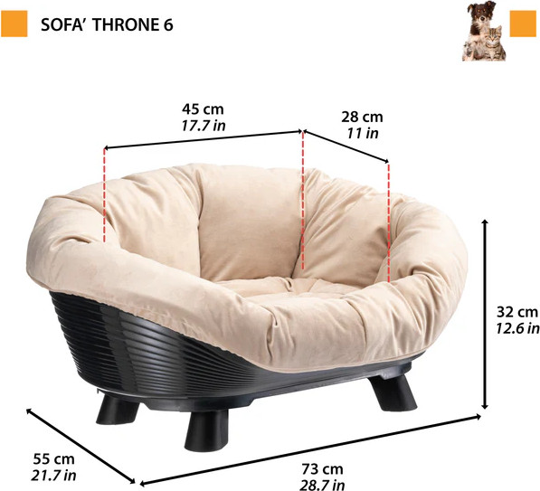 Изображение товара Лежанка для животных Ferplast Throne 6 / 70156017 (черный)