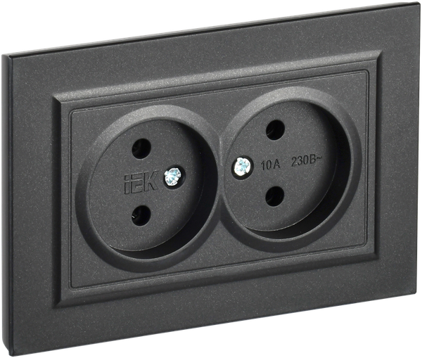 Изображение товара Розетка IEK Brite BR-R20-10-K02-F (черный)