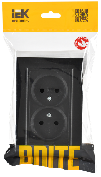Изображение товара Розетка IEK Brite BR-R20-10-K02-F (черный)