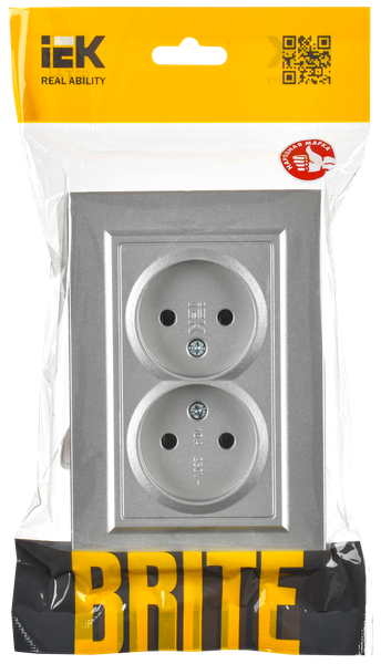 Изображение товара Розетка IEK Brite BR-R20-10-K47-F (алюминий)