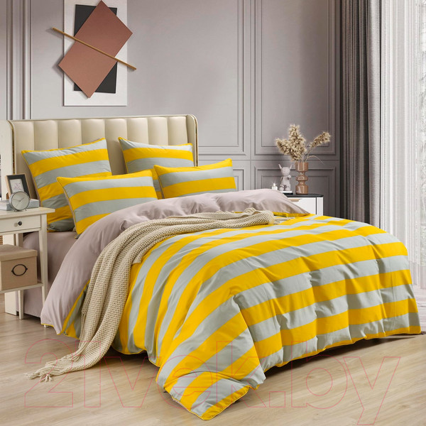 Изображение товара Комплект постельного белья Sofi de Marko Алан 2х / 2х-5666 (желтый)