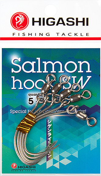 Изображение товара Набор крючков рыболовных Higashi Salmon №7/0 White nickel SW / 03328