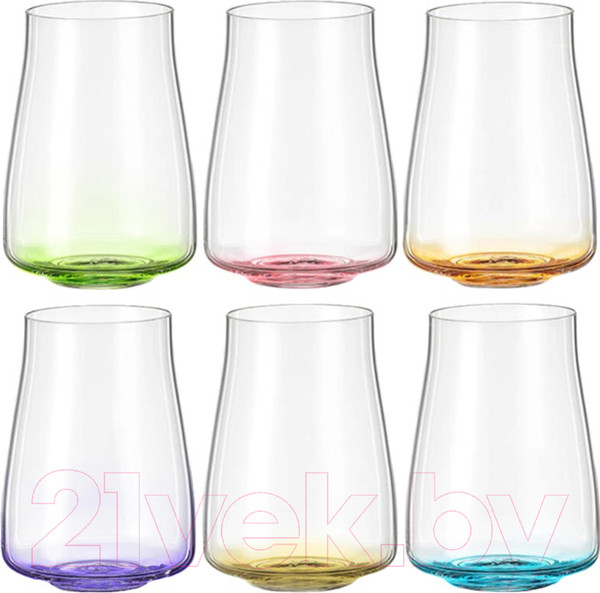 Изображение товара Набор стаканов Bohemia Crystalex Rainbow 23026/D4665/400 (6шт)