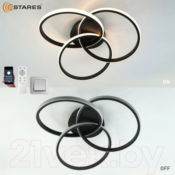 Изображение товара Люстра Estares Evita 80W 3R-APP-510X130-BLACK/WHITE-220-IP20