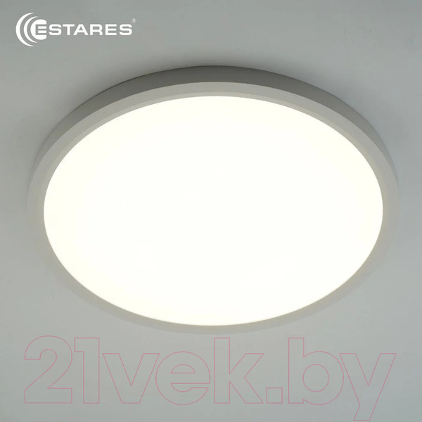 Изображение товара Потолочный светильник Estares Round 38W R-400x25-WHITE/WHITE-220-IP44 4000K