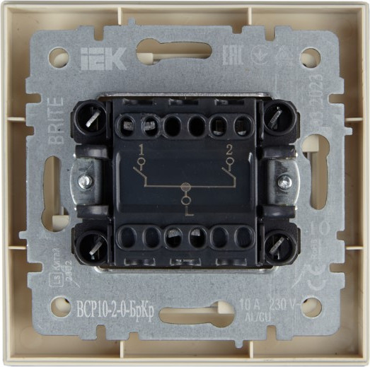 Изображение товара Выключатель IEK Brite BR-V20-0-10-K10-F (бежевый)
