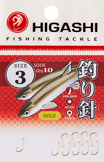 Изображение товара Набор крючков рыболовных Higashi Sode ringed #3 Gold / 03673