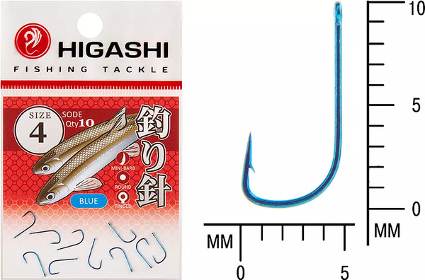 Изображение товара Набор крючков рыболовных Higashi Sode ringed #4 Blue / 04073