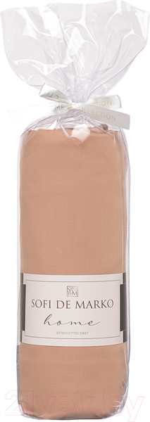 Изображение товара Простыня Sofi de Marko Мармис 160x200x30 / Пр-мс-160x200x30кар (карамель)