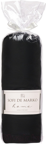 Изображение товара Простыня Sofi de Marko Мармис 90x200x30 / Пр-мс-90x200x30чер (черный)