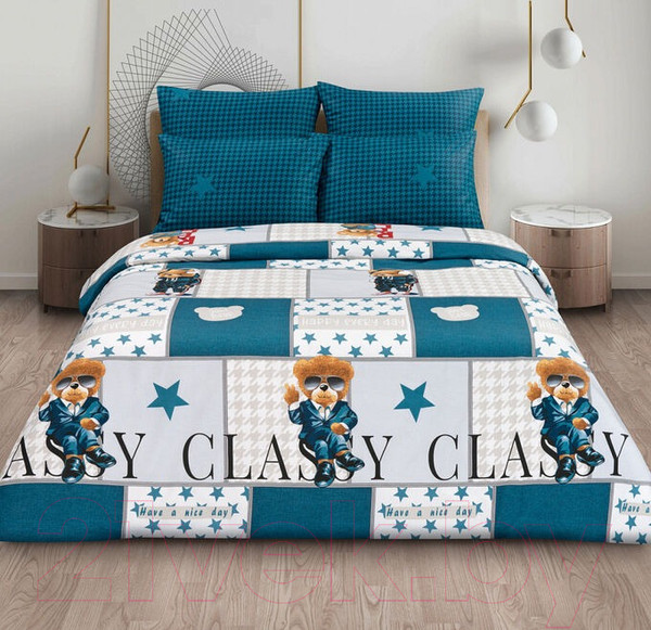 Изображение товара Комплект постельного белья Milanika Тедди Семейный (поплин)