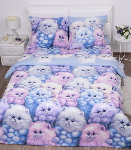 Изображение товара Комплект постельного белья Milanika Милашки Семейный (бязь)