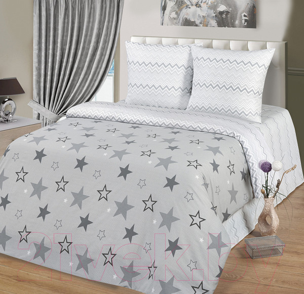 Изображение товара Комплект постельного белья Milanika Звездный Семейный (поплин)