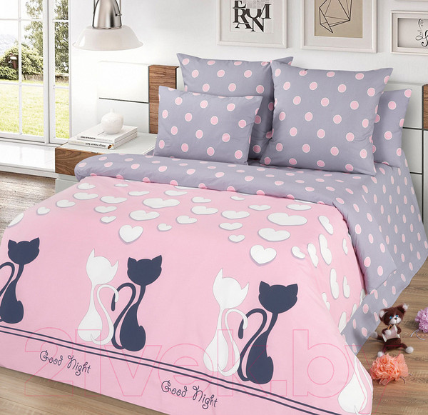 Изображение товара Комплект постельного белья Milanika ЛяМурр Семейный (поплин)