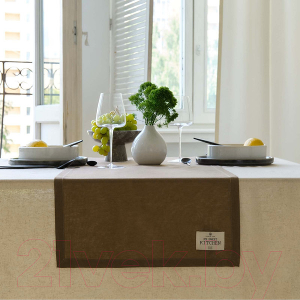 Изображение товара Дорожка на стол Этель Eco / 9631110 (40x136, оливковый)