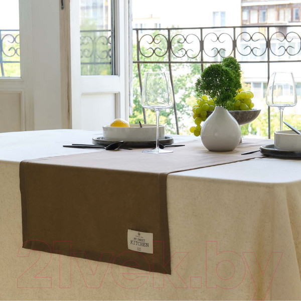 Изображение товара Дорожка на стол Этель Eco / 9631110 (40x136, оливковый)