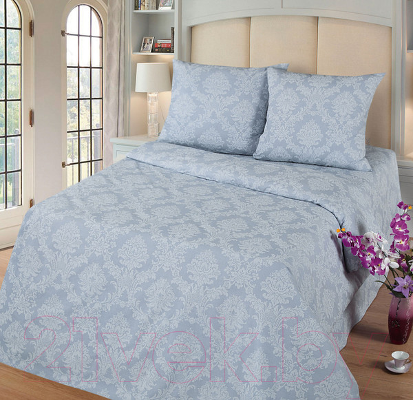 Изображение товара Комплект постельного белья Milanika Графит Евро (поплин-жаккард)