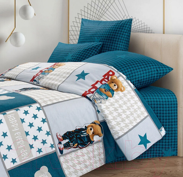 Изображение товара Комплект постельного белья Milanika Тедди Семейный (поплин)