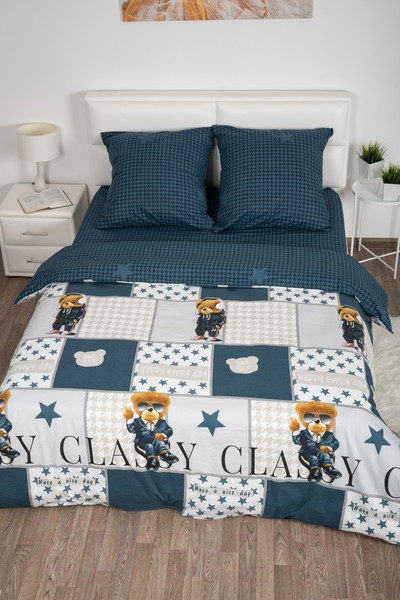 Изображение товара Комплект постельного белья Milanika Тедди Семейный (поплин)