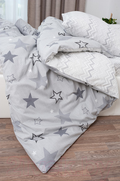 Изображение товара Комплект постельного белья Milanika Звездный Евро (поплин)