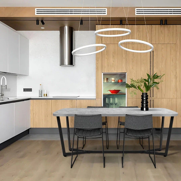 Изображение товара Обеденный стол Millwood Лофт Мюнхен Л 200x100x75 (бетон/металл черный)